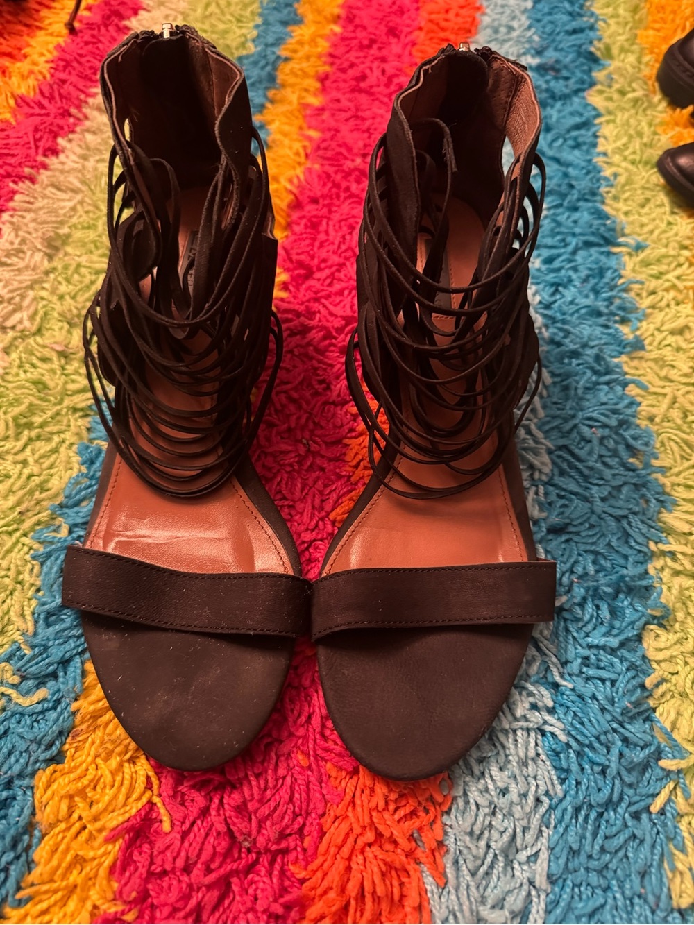 Matiko Black Multi-Strap Gladiator Sandals